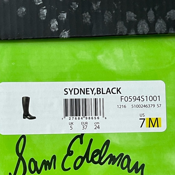 NWOT Sam Edelman Sydney Rain Boots Black - 7 - Picture 5 of 6